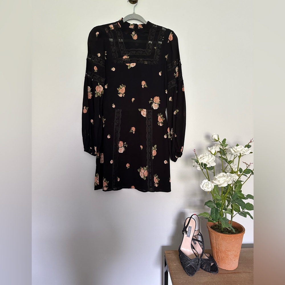 Reformation Black Textured Dress